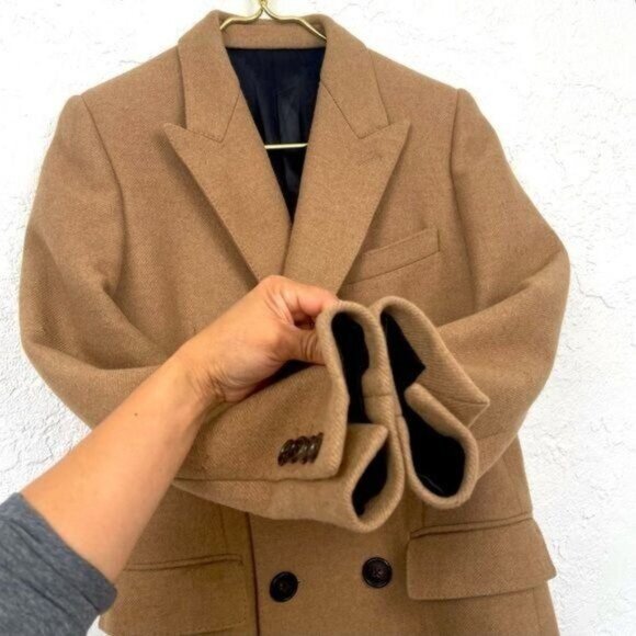 CELINE CHESTERFIELD 2020 CLASSIC COAT IN 100% CAMEL HAIR CLOTH NUTMEG SIZE SMALL - Picture 5 of 13